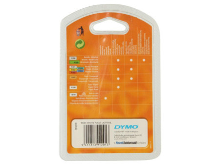 DYMO Ruban d'étiquette LetraTag, plastique, 12 mm x 4 m