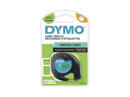 DYMO Ruban d'étiquette LetraTag, plastique, 12 mm x 4 m