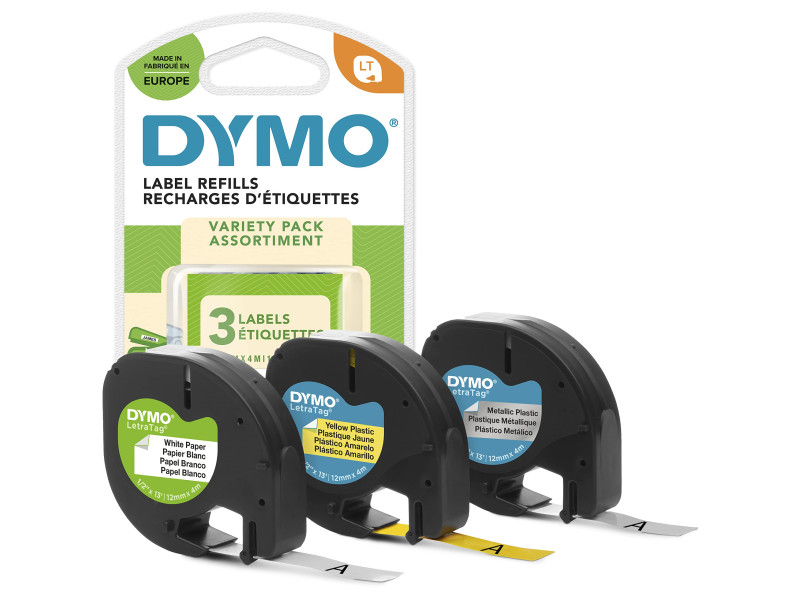 DYMO Ruban d'étiquette LetraTag, Starter Pack