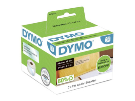 DYMO Etiquette d'adresse LabelWriter, 89 x 36 mm transparent