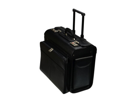 Alassio Valise pour pilotes 'SAN REMO', en similicuir, noir