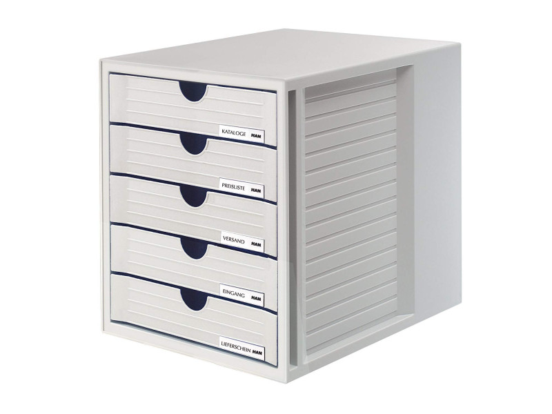 HAN Module de classement SYSTEMBOX, 5 tiroirs, gris clair