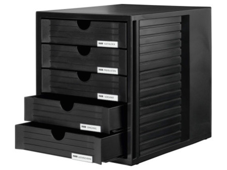 HAN Module de classement SYSTEMBOX, 5 tiroirs, noir
