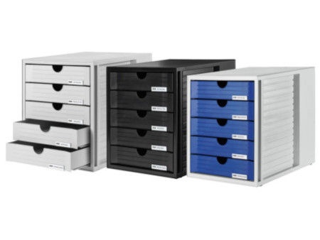 HAN Module de classement SYSTEMBOX, 5 tiroirs, gris/bleu