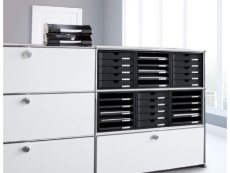 HAN Module de classement SYSTEMBOX, 5 tiroirs, gris/bleu