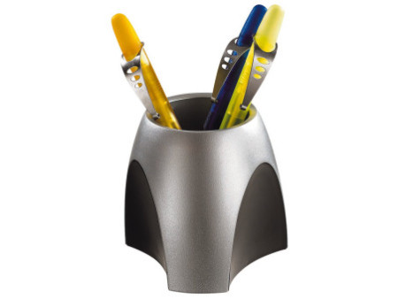 HAN Pot à crayons DELTA Silber Edition, argent/noir