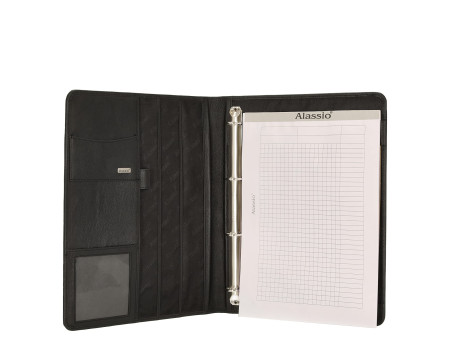 Alassio Serviette classeur 'CREMONA II, A4, cuir nappa noir