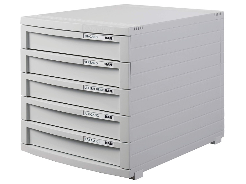 HAN Module de classement CONTUR, 5 tiroirs, gris clair