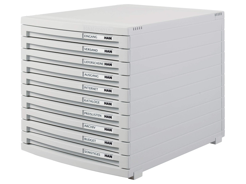 HAN Module de classement CONTUR, 10 tiroirs, gris clair