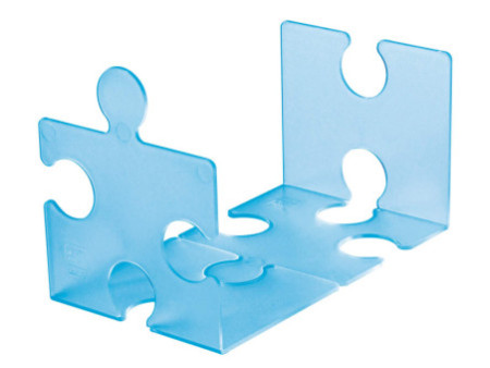 HAN Serre-livres PUZZLE, set de 2, bleu translucide