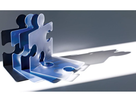 HAN Serre-livres PUZZLE, set de 2, bleu translucide