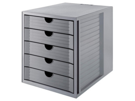 HAN Module de classement SYSTEM BOX KARMA, 5 tiroirs, gris