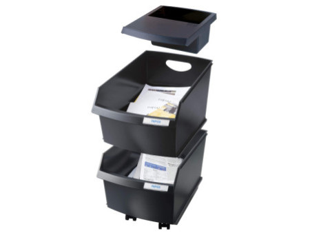 HAN Bac à papier LOGO-DRIVE, polystyrène, 25 litres, gris