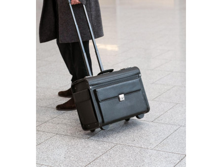 Alassio Valise pour pilotes SILVANA, simili cuir, noir
