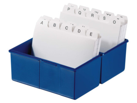 HAN Boîte à fiches, A7 paysage, plastique, bleu