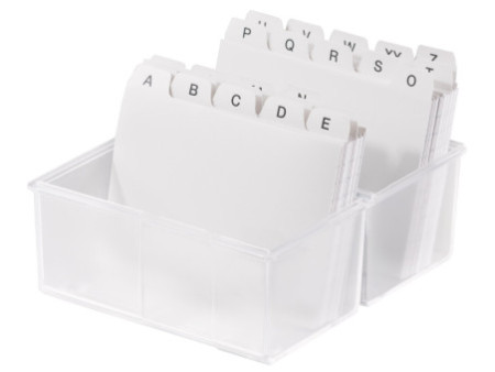 HAN Boîte à fiches, A7 paysage, plastique, blanc translucide