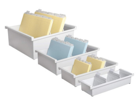 HAN Bac à fiches pour 1.300 cartes, A4 paysage, gris clair