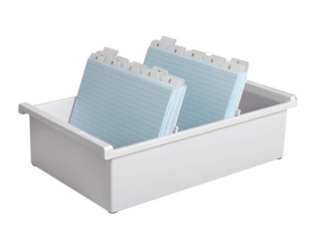 HAN Bac à fiches pour 1.300 cartes, A5 paysage, gris clair
