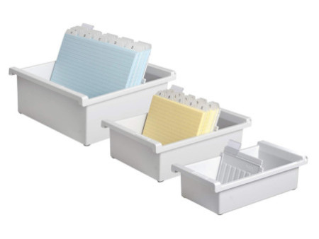 HAN Bac à fiches pour 800 cartes, A5 paysage, gris clair