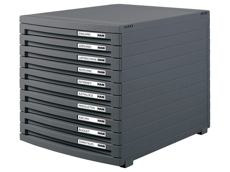 HAN Module de classement CONTUR, 10 tiroirs, gris foncé