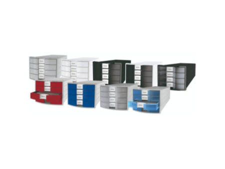 HAN Module de classement IMPULS 2.0, 4 tiroirs, gris/bleu
