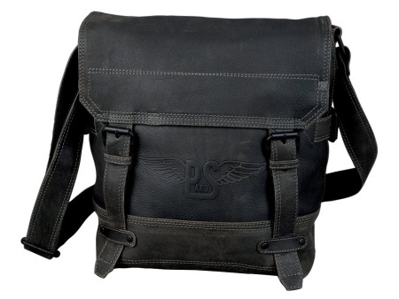 PRIDE&SOUL Sac à bandoulière 'FLAT', cuir, gris-noir
