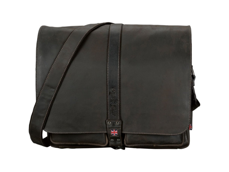 PRIDE&SOUL Sac à bandoulière 'MR LIAM', cuir, marron foncé