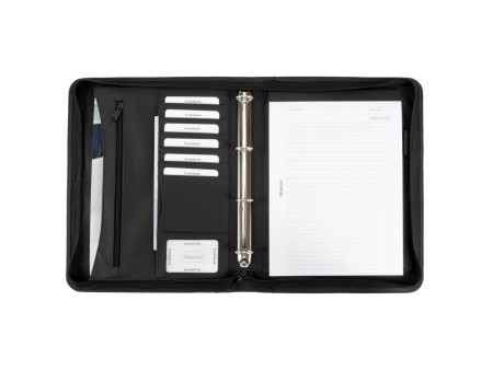 Alassio Serviette classeur 'RONDO', A4, similicuir, noir