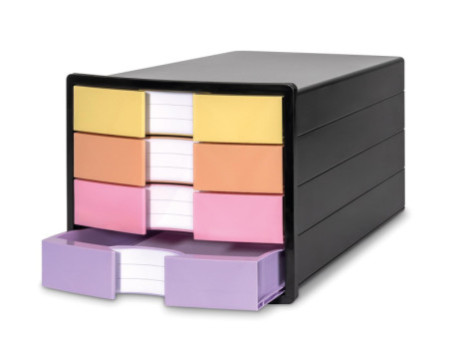 HAN Module de classement IMPULS, 4 tiroirs, noir/pastel