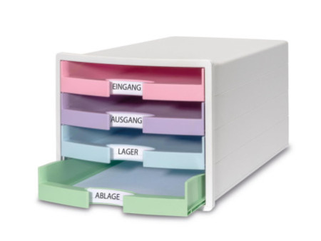HAN Module de classement IMPULS, 4 tiroirs, blanc/pastel