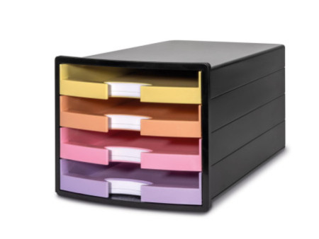 HAN Module de classement IMPULS, 4 tiroirs, noir/pastel