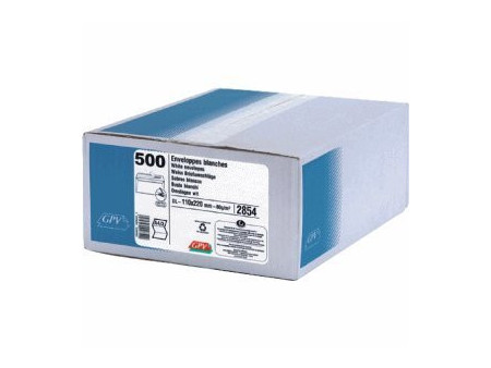 GPV Enveloppes, DL, 110 x 220 mm, sans fenêtre, blanc