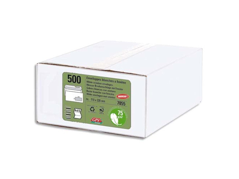 GPV Enveloppes Green ECO, DL, 110 x 220 mm, avec fenêtre