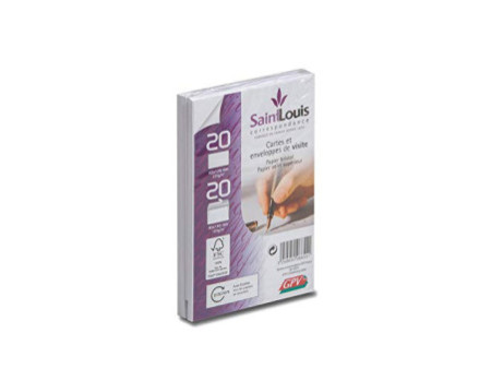 GPV Kit de 20 cartes et 20 enveloppes Saint Louis, blanc