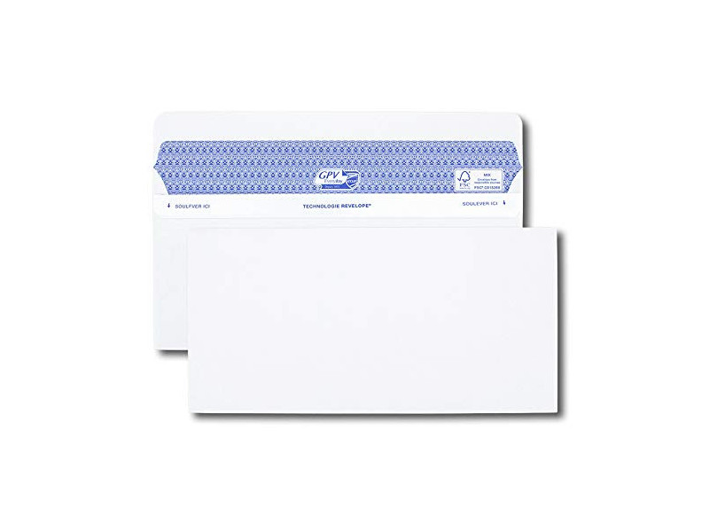 GPV Enveloppes SECURE, 112 x 225 mm, sans fenêtre, blanc