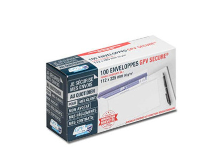GPV Enveloppes SECURE, 112 x 225 mm, sans fenêtre, blanc