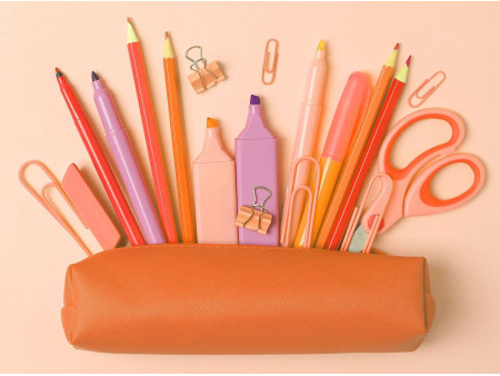Alassio Trousse, en cuir, orange