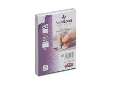 GPV Kit de 20 cartes et 20 enveloppes Saint Louis, blanc