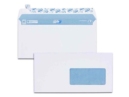 GPV Enveloppes, DL, 110 x 220 mm, avec fenêtre, blanc