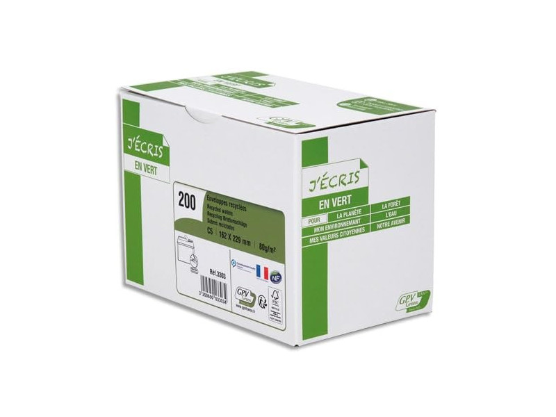 GPV Enveloppes 'ERAPure' C5 162 x 229 mm, sans fenêtre