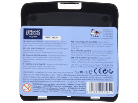 LEFRANC BOURGEOIS Gouache en tube, 10 ml, étui de 5 tubes