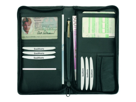 Alassio Organiseur de voyage RFID Document Safe, cuir nappa
