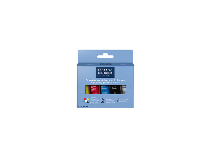 LEFRANC BOURGEOIS Gouache, étui carton de 5 tubes de 20 ml