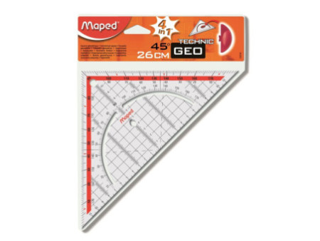 Maped Equerre Géo Technic, hypoténuse: 260 mm, en plastique