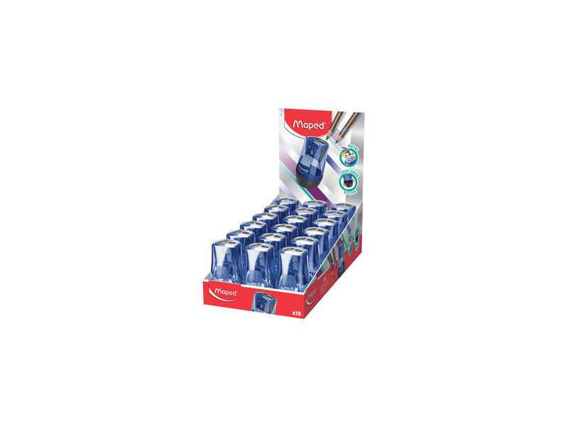 Maped Taille-crayon TONIC METAL, bleu/noir, présentoir de 18