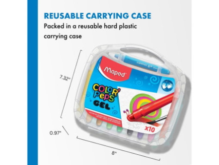 Maped Craie gel COLOR'PEPS GEL, étui plastique de 10