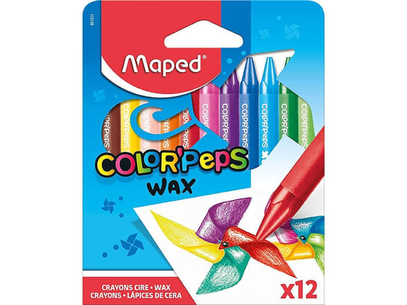 Maped Crayon de cire COLOR'PEPS WAX, étui en carton de 12