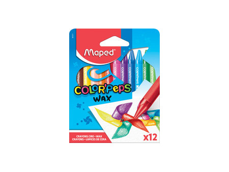 Maped Crayon de cire COLOR'PEPS WAX, étui en carton de 18