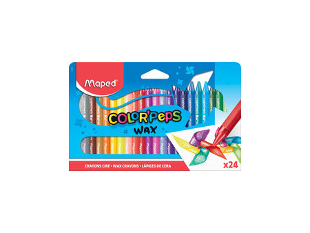 Maped Crayon de cire COLOR'PEPS WAX, étui en carton de 18