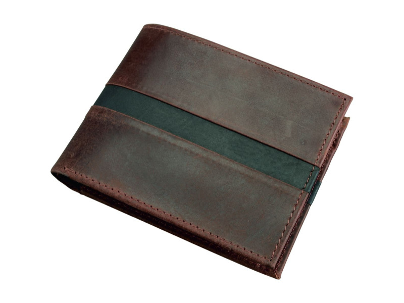 Alassio Portefeuille, cuir, format paysage, marron foncé